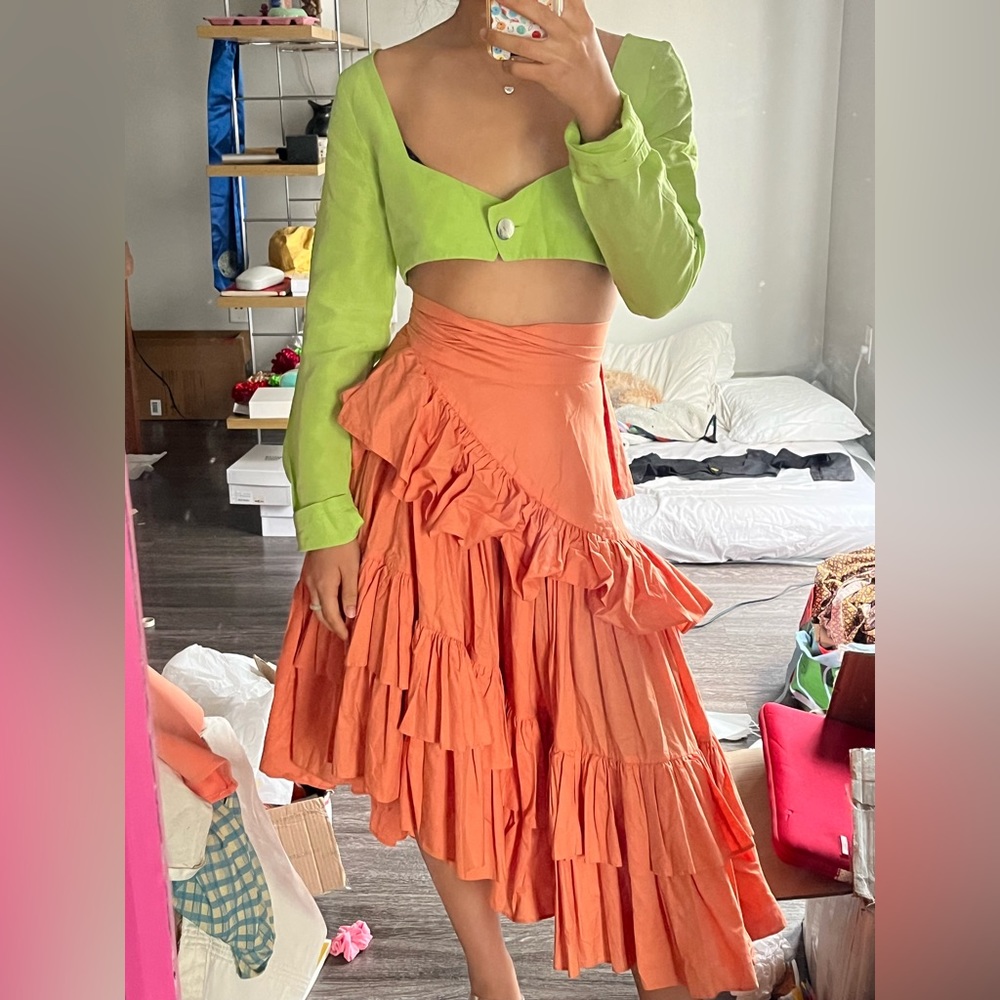 Maryam Nasir Zadeh Orem crop top apple green XS 2